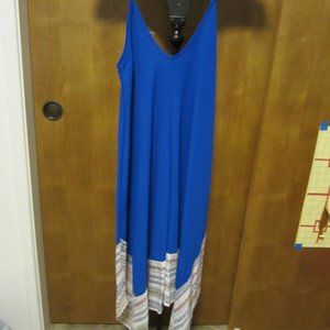 SIZE L kerchief Blue with trim  Summer dress NWT